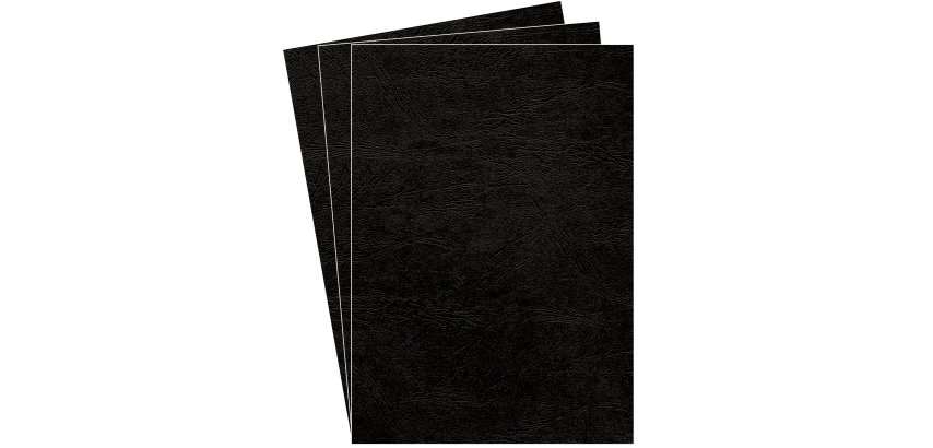 Couverture de reliure Fellowes Delta grain cuir 250 g A4 noir - Boîte de 25