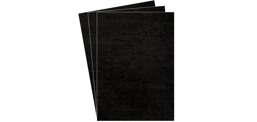 Couverture de reliure Fellowes Delta grain cuir 250 g A4 noir - Boîte de 25