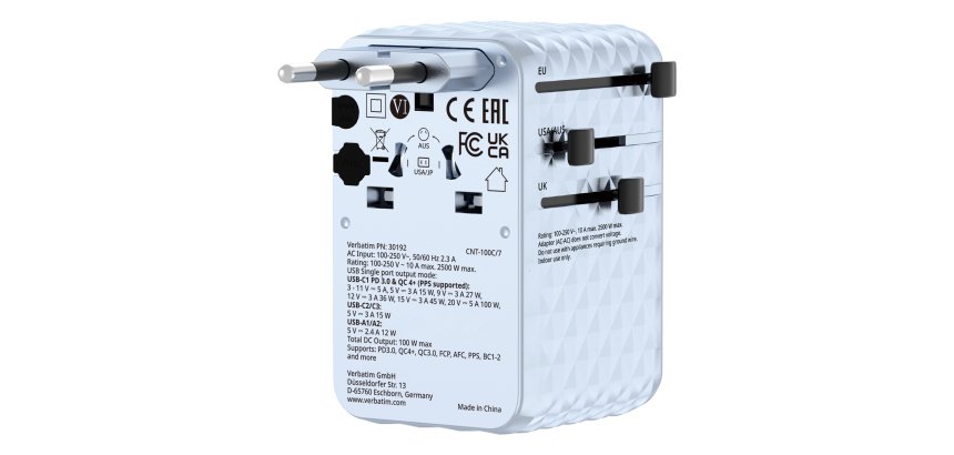 Verbatim 30192 oplader voor mobiele apparatuur Universeel Blauw AC Snel opladen Binnen