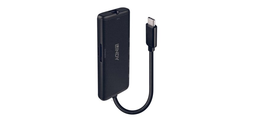 Lindy 43358 base para portátil y replicador de puertos Alámbrico USB 3.2 Gen 1 (3.1 Gen 1) Type-C Negro