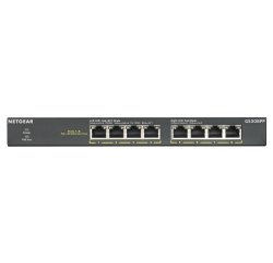 NETGEAR GS308PP Non-géré Gigabit Ethernet (10/100/1000) Connexion Ethernet, supportant l'alimentation via ce port (PoE) Noir