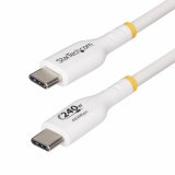 StarTech.com Câble de Charge USB-C de 1m, Charge et Synchronisation, 240W (5A) PD EPR, Câble de Charge USB 2.0 pour Ordinateur Portable, Certifié USB-IF , Gaine TPE - Cordon de Charge USB C Blanc