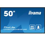 iiyama LH5075UHS-B1AG Écran d'affichage dynamique Écran plat de signalisation numérique 125,7 cm (49.5") LCD Wifi 500 cd/m² 4K Ultra HD Noir Intégré dans le processeur Android 11 24/7