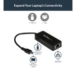 StarTech.com USB-C to Gigabit Network Adapter with Extra USB 3.0 Port - Black