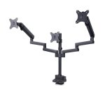 StarTech.com Support de Bureau pour 3 Écrans 27", VESA 75x75/100x100, Bras Articulé Réglable sans Outils, Pince en C/Passe-Fil, Support d'Écrans 27 pouces, Bras pour Moniteur Assisté par Ressort