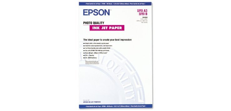Epson Photo Quality Ink Jet Paper, DIN A3+, 102g/m2, 100 Sheets