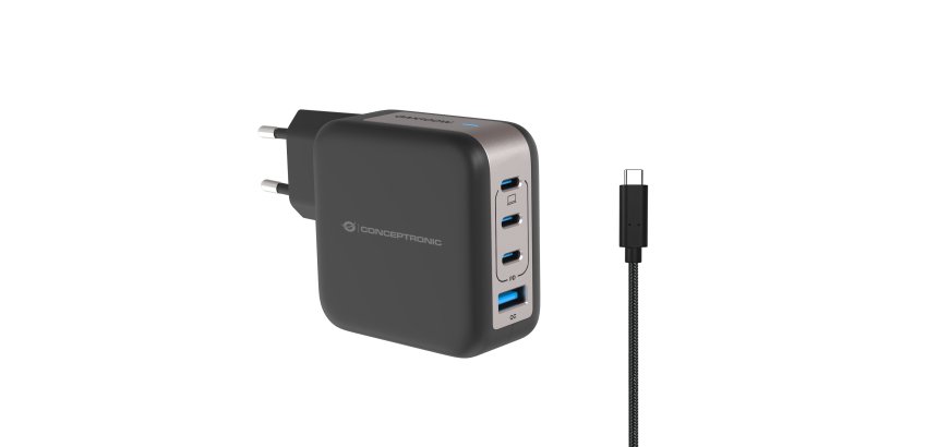 Conceptronic ALTHEA18B Caricabatterie per dispositivi mobili Universale Nero AC Ricarica rapida Interno