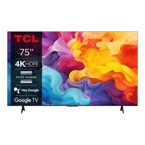 TCL TV LED 4K 189 cm TV 4K HDR 75V6B Google TV