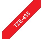 Ruban pour PTOUCH laminé Blanc/Rouge brillant 12mmx8m TZE435