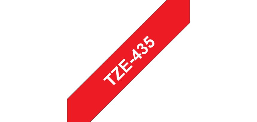 Ruban pour PTOUCH laminé Blanc/Rouge brillant 12mmx8m TZE435