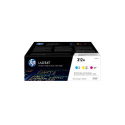 HP 312A 3-pack Cyan/Magenta/Yellow Original LaserJet Toner Cartridges