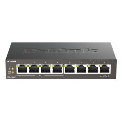 D-Link DGS-1008P/E commutateur réseau Non-géré L2 Gigabit Ethernet (10/100/1000) Connexion Ethernet, supportant l'alimentation via ce port (PoE) Bureau Noir
