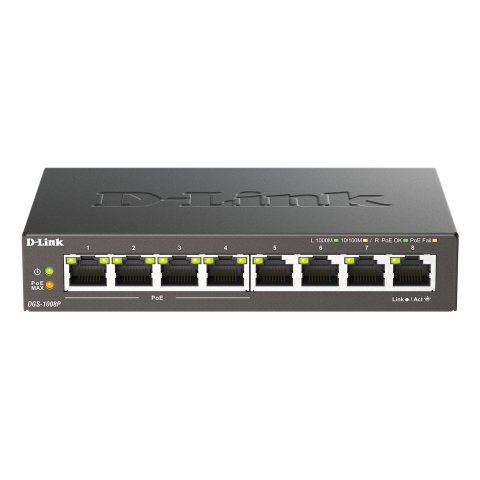 D-Link DGS-1008P/E switch No administrado L2 Gigabit Ethernet (10/100/1000) Energía sobre Ethernet (PoE) Escritorio Negro