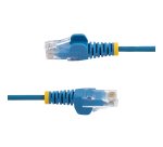 StarTech.com Câble Ethernet CAT6 Bleu Fin de 5m, Sans Accroc, 100W PoE, UTP, LSZH, Fil de Cuivre Pur 28AWG, Cordon Patch Réseau RJ45 avec Serre-Câble, Contrôlé Fluke