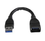 StarTech.com USB 3.0 (5Gbps) A-to-A Extension Cable - M/F - 6 in, Black
