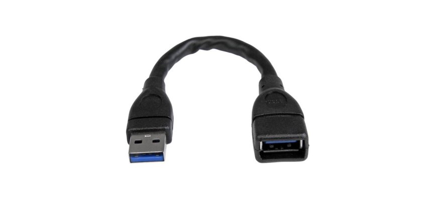 StarTech.com Câble d'Extension USB 3.0 (5Gbps) Court de 15,2cm (USB-A Mâle vers USB-A Femelle) - Câble Économiseur de Port USB 3.1 Gen 1 - Noir