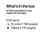 HP 302 - 2-pack - black, color (cyan, magenta, yellow) - original - ink cartridge
