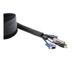 StarTech.com Guaina per cavi da 3 m con chiusura a strappo, accorciabile, diametro 3 cm, organizzatore per cavi di rete / guaina per fasci di cavi / robusto avvolgicavo con maglia in poliestere, Nero