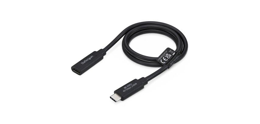 StarTech.com 60cm USB4 Extension Cable, 40Gbps, Thunderbolt 4 Compatible, 240W Charging, 8K 60Hz/4K 240Hz, USB-C Male to Female