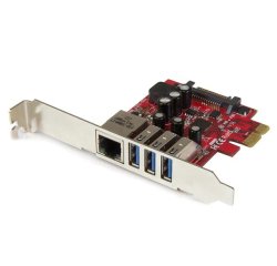 StarTech.com Carte PCI Express à 3 ports USB 3.0 (5Gbps) et 1 port Gigabit Ethernet avec UASP