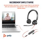 HP Poly Micro-casque Poly Blackwire 3325 stéréo USB-C certifié Microsoft Teams + connexion 3,5 mm + adaptateur USB-C/A