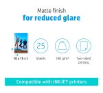 HP Matte Photo Paper 180 g/m2 10 x 15 cm (101 x 152 mm) 25 sheets