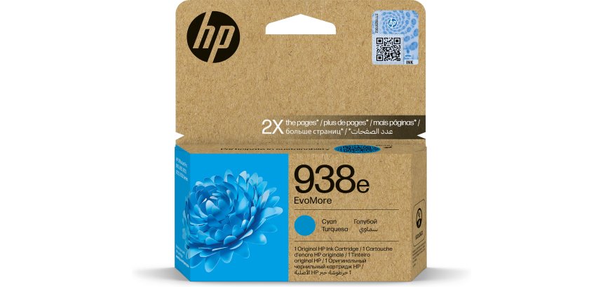 HP 938e Cartouche d’encre authentique Cyan EvoMore