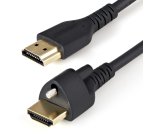 StarTech.com Câble HDMI Mince de 2m avec Vis de Verrouillage - 4K 60Hz HDR - Câble pour Moniteur HDMI 2.0 Haute Vitesse avec Connecteur à Vis de Verrouillage pour une Connexion Sécurisée - Câble HDMI Mince avec Ethernet - M/M