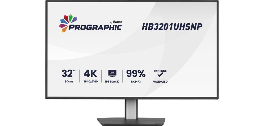iiyama ProGraphic HB3201UHSNP-B1 PC flat screen 80 cm (31.5") 3840 x 2160 pixels 4K Ultra HD Black