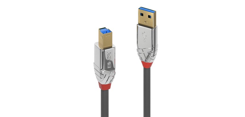 Lindy 0.5m USB 3.2 Type A to B Cable, 5Gbps, Cromo Line