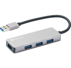 Sandberg 333-67 USB 3.2 Gen 1 (3.1 Gen 1) Type-A Hub & Concentrator 5000 Mbit/s Gray