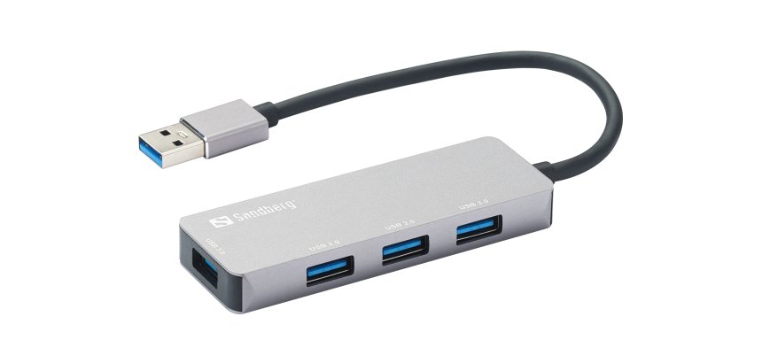 Sandberg 333-67 hub & concentrateur USB 3.2 Gen 1 (3.1 Gen 1) Type-A 5000 Mbit/s Gris