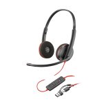 Poly Micro-casque stéréo USB-C Blackwire 3220 + adaptateur USB-C/A (lot)