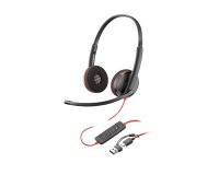 Poly Auriculares Blackwire 3220 estéreo USB-C negro + adaptador USB-C/A (paquete)