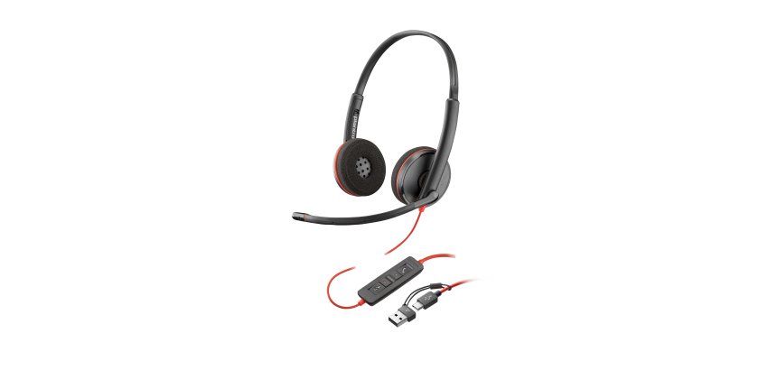 HP Poly Auriculares monoaurales Blackwire 3210 USB-C + Adaptador USB-C/A