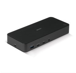 Lindy DST-Pro Universal, Docking Station Hybride USB Type C et Type A pour Laptop avec prise en charge 3x4K (DP or HDMI®)