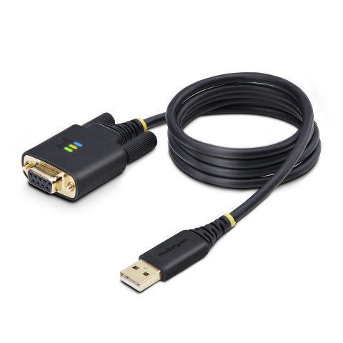 StarTech.com Cable Adaptador USB a Serie de Módem Nulo de 1m - Retención COM - Tornillos Intercambiables DB9 - USB a RS232 - Serial - USB a DB9 - FTDI - ESD de Nivel 4 - Fabricación Resistente con TPE