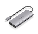 AISENS USB-C Dock 6 en 1, USB-C a 1xHDMI, 1xRJ45, 1xUSB-A 10G, 2xUSB-C 10G, 1xUSB-C PD, Gris, 20cm