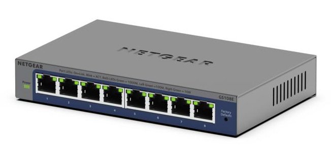 NETGEAR GS108Ev4 Non-géré L2/L3 Gigabit Ethernet (10/100/1000) Gris