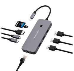 Verbatim CMH-09 USB Type-C 10000 Mbit/s Argent