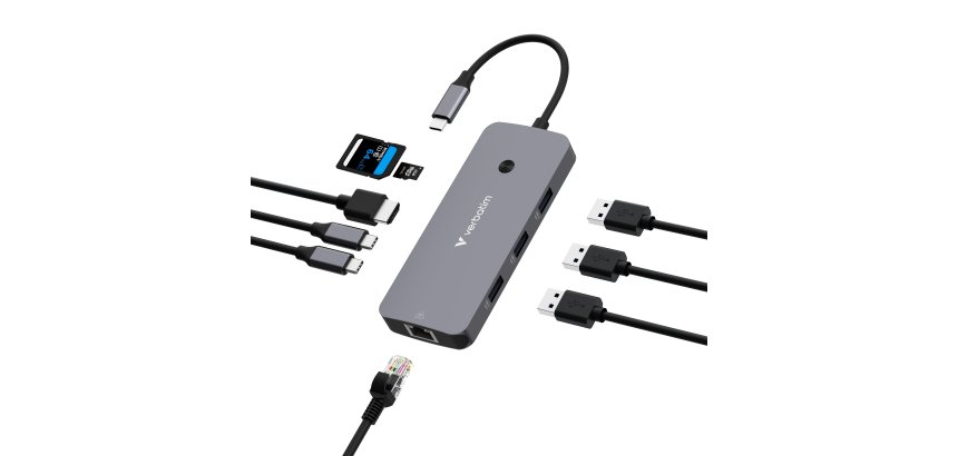 Verbatim CMH-09 USB Type-C 10000 Mbit/s Argent