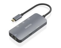 AISENS USB-C Dock 6 En 1, USB-C a 1xHDMI, 1xRJ45, 3xUSB-A, 1xUSB-C PD, Gris, 15cm