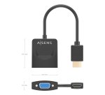 AISENS Conversor HDMI a SVGA, HDMI A/M-SVGA/H, Negro, 15?m