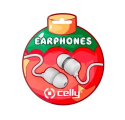 Celly XMASEARBALLWH headphones/headset Wired In-ear Calls/Music White