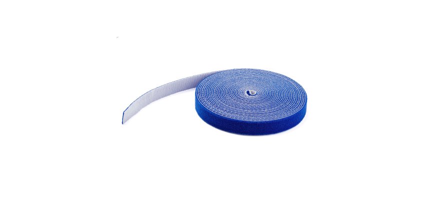 StarTech.com 15m Bulk Rol Klittenband - Op Maat te Knippen Herbruikbare Kabelbinders - Industriële Klitband Tape - Zelfklevende Klittenband Tyrap Strips - Blauw