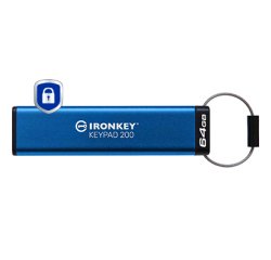 Kingston Technology IronKey 64GB Keypad 200, FIPS 140-3 Lvl 3 AES-256 Hardware Encrypted