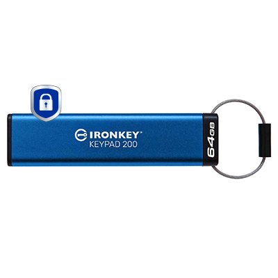 Kingston Technology IronKey Keypad 200 de 64 GB, FIPS 140-3 nivel 3 cifrado AES-256