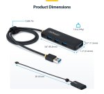 StarTech.com 4-Port USB-A Hub, 5Gbps, Bus Powered, USB-A to 4x USB-A Mini Hub, Extra Long 2ft/61cm Host Cable, PCR Plastic, Portable Desktop / Laptop USB Hub