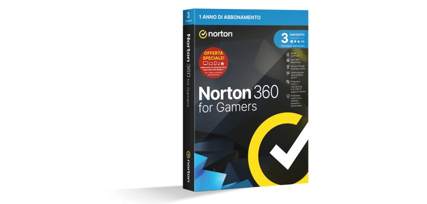Norton 360 for Gamers 2024 | Antivirus per 3 Dispositivi | Licenza di 1 anno | PC, Mac, tablet e smartphone