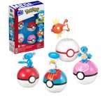 MEGA Pokémon Water-Type Trainer Team Building Toy Kits with 2 Action Figures (79 Pieces) for Kids